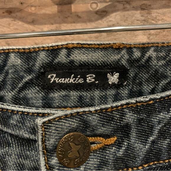 VINTAGE Y2K Frankie B Retro Flare Low-Rise Center Seam Jeans Dark Wash Size 4 - Picture 5 of 11